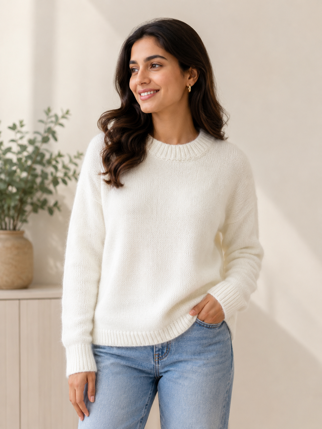 Women's Sweater - Pearl White